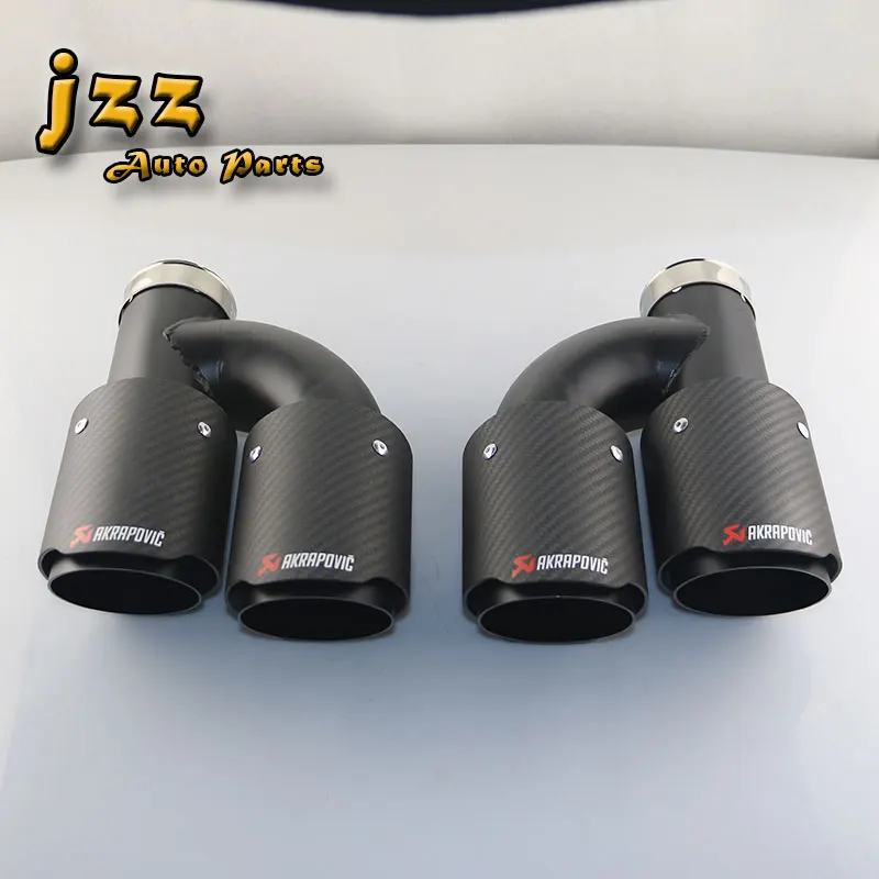 

JZZ 1ps universal 63mm in 89mm out high quality stainless steel akrapovic black twill carbon fiber mate exhaust tip free ship