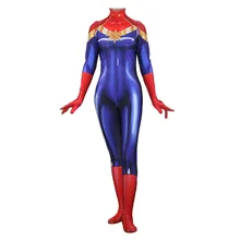 Капитан Марвел MS Marvel Кэрол Дэнверс комбинезон сексуальный Костюмы для косплея Хэллоуин Для женщин боди Необычные платья