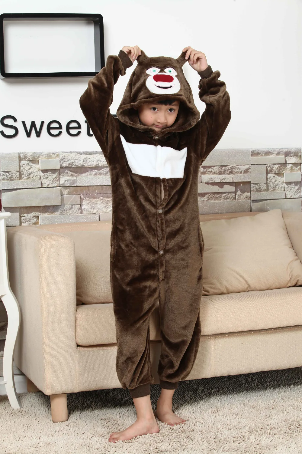 Kids Super bear pajama costume free shippingpajamas costumesbear