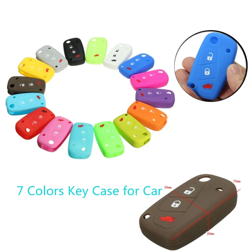 

Car Key Case Silicone Cover for FIAT/Panda/Stilo/Punto/Doblo/Grande/Bravo 500 Ducato/Minibus 3 Buttons Luminous