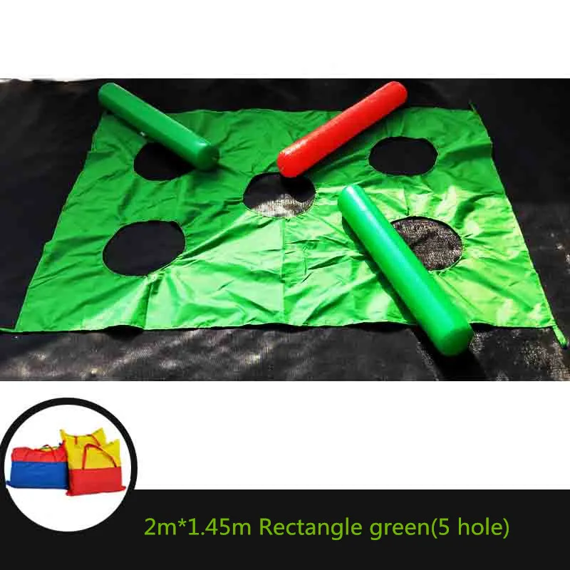 Детские игры Whac-A-Mole Радужный зонтик развивающие уличные спортивные игрушки Забавный парашют баллаут Детский сад Дети - Цвет: Green 5 holes