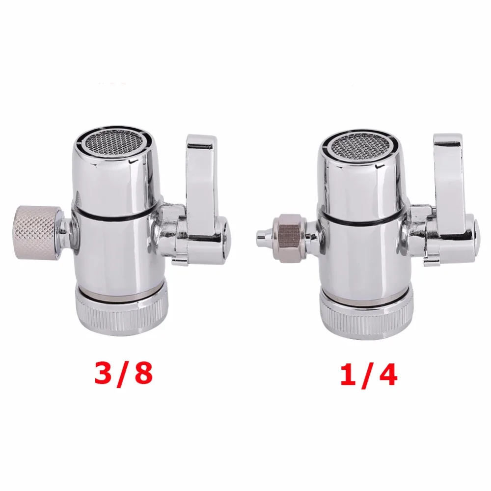 

Sliver Faucet Adapter Diverter Valve Counter Top Water Filter 1/4, 3/8 Inch Connector