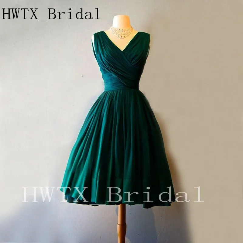 Buy Hunter Green Elegant Mother Dress A Line V Neck