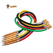 1,0 м шланг для кальяна из искусственной кожи с деревянной ручкой для рта, Pageant Shisha, шланг для кальяна, водопровод, Chicha Narghile, аксессуары для шланга