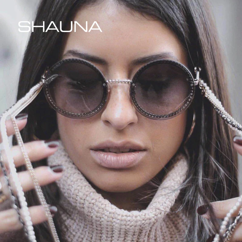 

SHAUNA Fashion 3 Layers Glasses Chain Venetian Pearl Metal Eyeglasses Chain