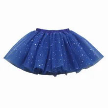 Детская юбка-пачка для танцев с блестками и звездами для девочек от 2 до 9 лет Детские вечерние балетные пачки и юбки-американки, цвет сапфировый, синий