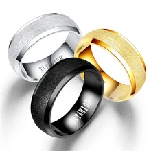BOAKO Men Titanium Steel Ring Black Frost Gold Silver Stainless Hip Hop Punk Rings for Women Finger Ring Couple Rings Wedding Z4 BOAKO Men Titanium Steel Ring Black Frost Gold Silver Stainless Hip Hop Punk Rings for Women Finger Ring Couple Rings Wedding Z4