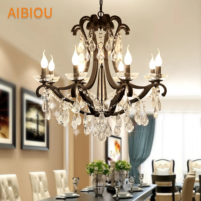 AIBIOU Современная светодио дный светодиодная люстра с металлическим корпусом для гостиной роскошные хрустальные подвесные светильники