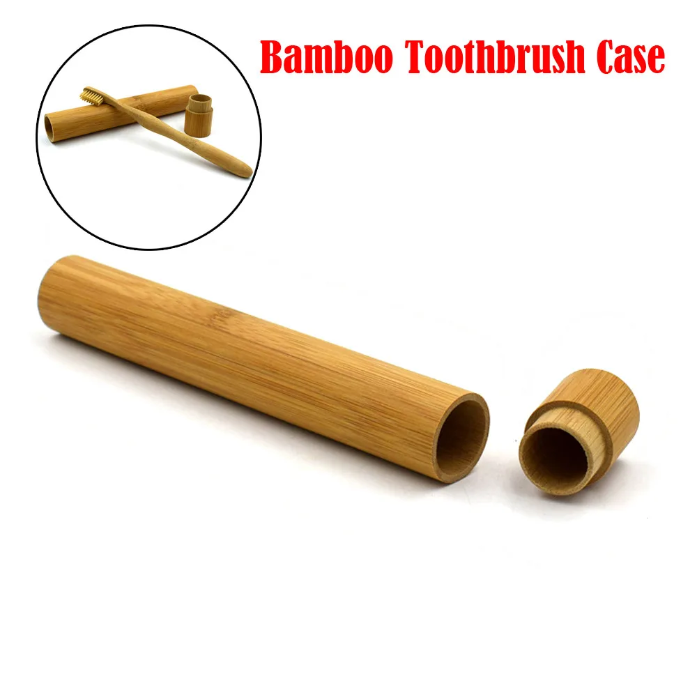

Portable Natural Bamboo Toothbrush Case Tube For Travel Eco Friendly Hand Made toothbrush holder Toothbrush bathroom goods