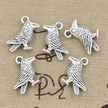

12pcs Charms Bird Parrot 17x17mm Handmade Craft Pendant Making fit,Vintage Tibetan Bronze Silver color,DIY For Bracelet Necklace
