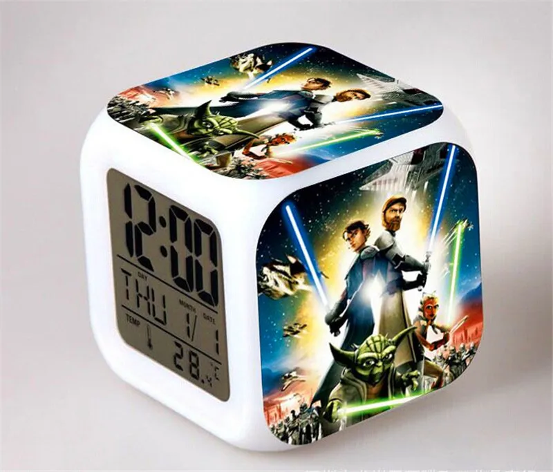 

LED Alarm Clock Despertador Digital Star War Vader Figures infantile Stromtrooper Reloj Reveil Character Boy Girl Gift SA603