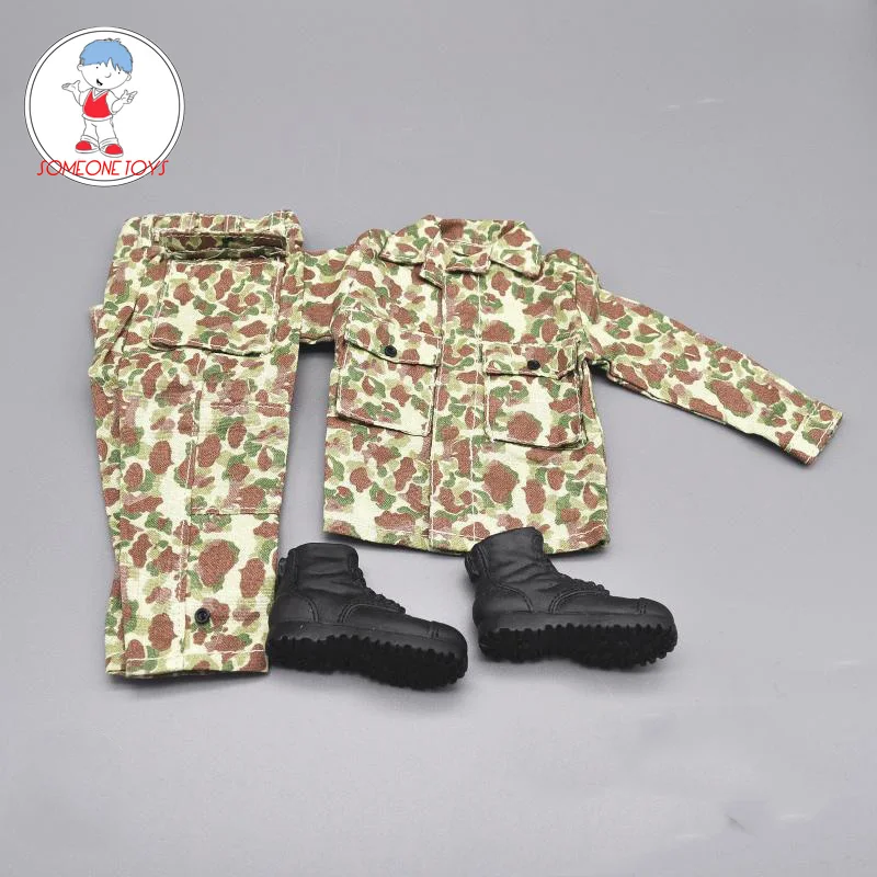 

DML 1/6 WWII US Jungle Camouflage Combat Uniform Coat Trousers Boots For 12 Inches DIY Soldier Figures