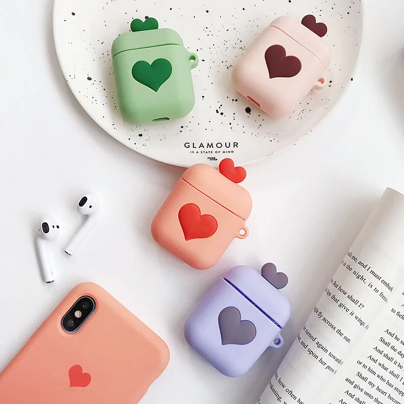 Чехол для наушников с рисунком из мультфильма любовь AirPods Bluetooth беспроводной