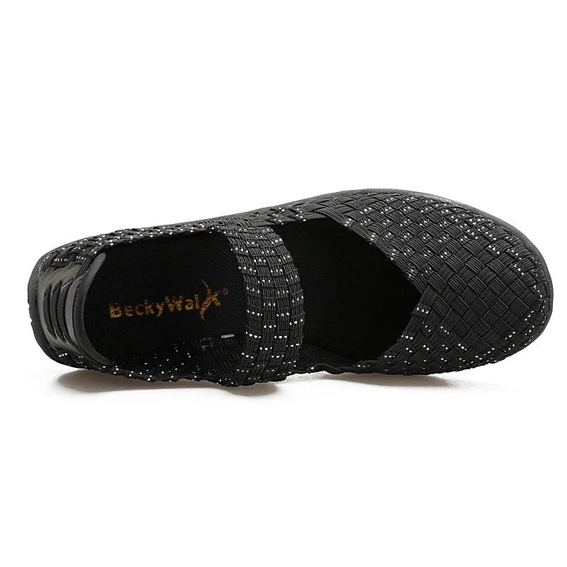 Туфли BeckyWalk женские на плоской подошве плетеные балетки дышащие кроссовки