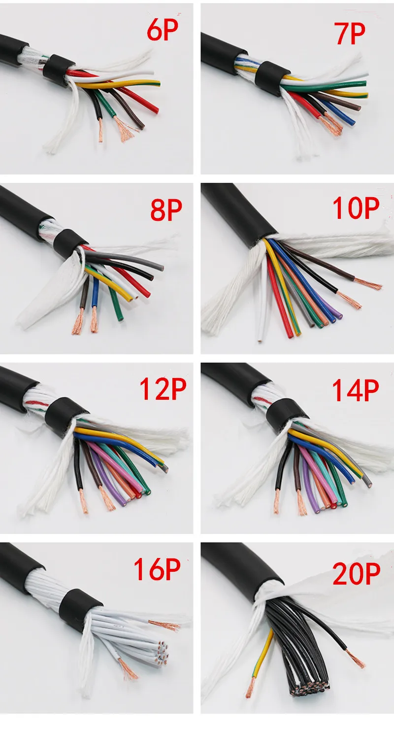 22AWG/20AWG/18AWG 10/12/14/16 core Транспортировочная лента кабель 5 м гибкий провод с ПВХ-изоляцией TRVV устойчивость к изгибу коррозионно-стойкие медный провод