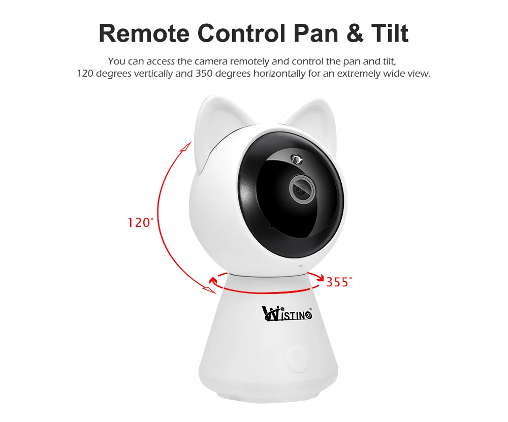 Wistino CCTV Wireless HD 1080P IP Camera PTZ Video Baby Monitor Wifi Smart Home Camera Surveillance Security IP Camera Night Vision  (3)