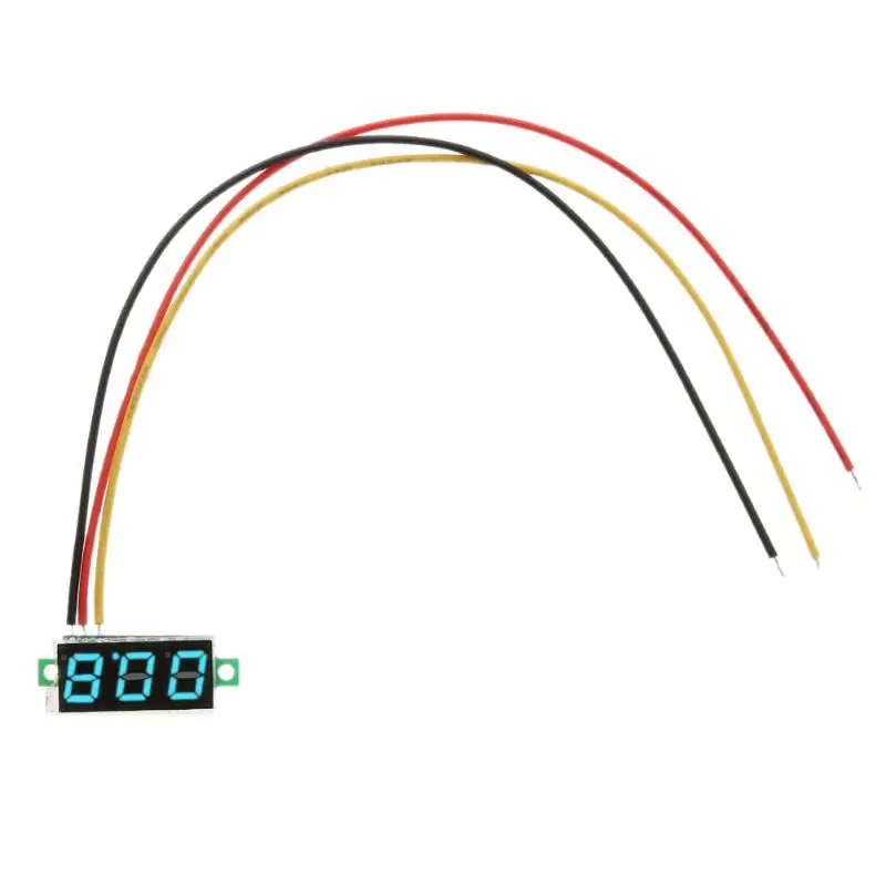 0.28in Вольтметр постоянного тока 0-100 в 3-Провода светодиодный Дисплей цифровой Панель индикатор напряжения измеритель напряжения - Цвет: Синий