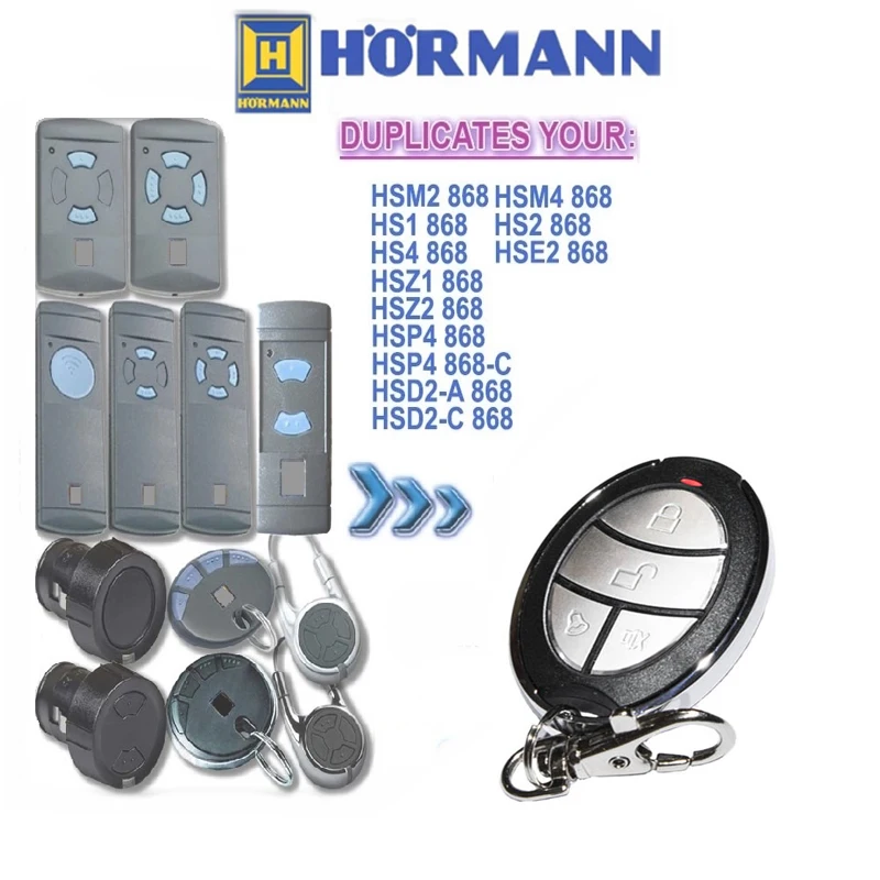 

1pcs FOR Hormann hsz2 hsp4 hsd2 hse2 hsm2 hsm4 868mhz universal remote control replacement transmitter