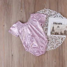 Купальный костюм Лето Спортивная Одежда для детей; малышей; Девочек Розовый Bling Купальник боди цельный Купальники для малышек Пляжная бикини