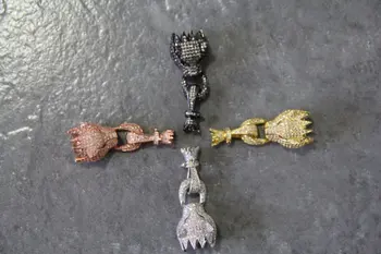 

CZ Micro Pave 18x45 Panther Head Clasp