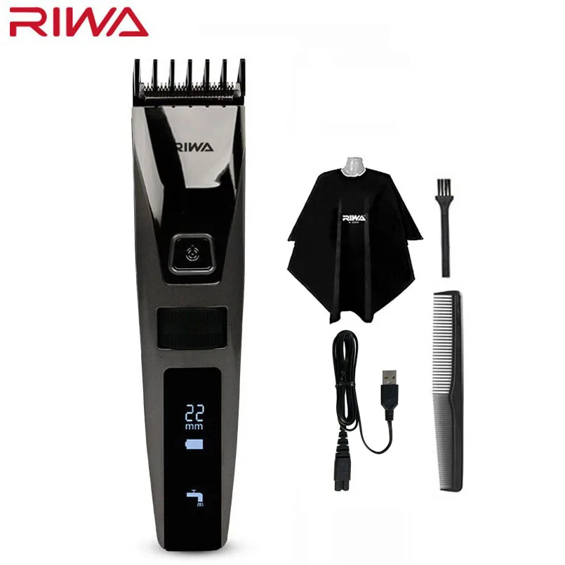 

Riwa K3 USB Professional Hair Clipper With USB Cable Rechargeable Waterproof Men's Hair Trimmer Machine Cordless LCD Display