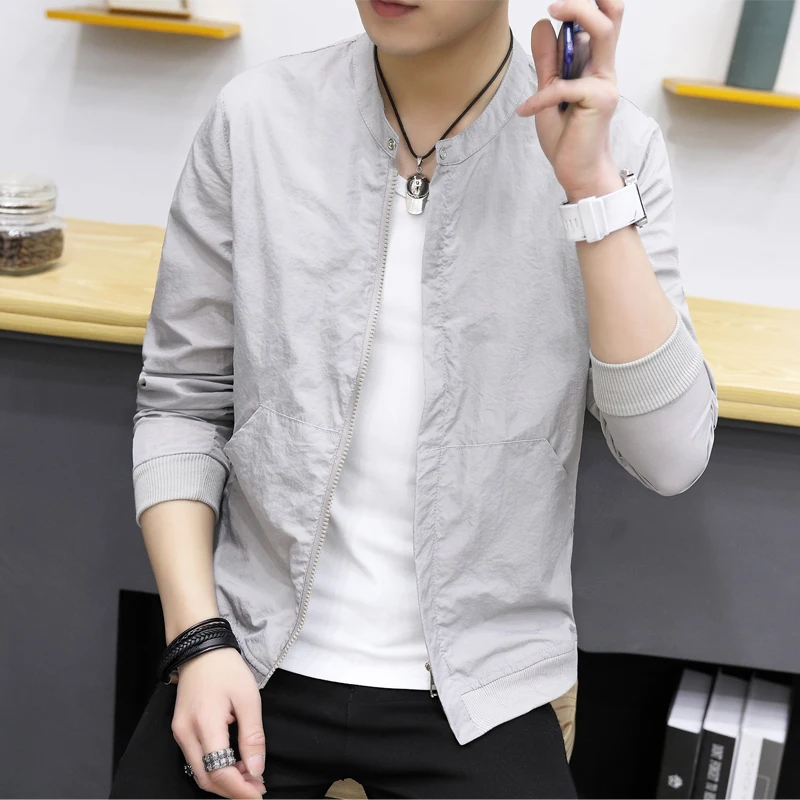

2019 Summer Jacket Men Sun-protective Clothing Casual Design Solid Quality Slim Fit Brand Clothing New Fashion Men Jacket M-4XL