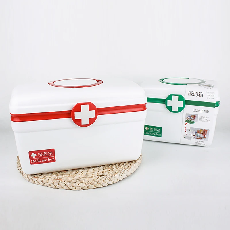 

First Aid Box Container Storage Medicine Box Drug Pill Storage Travel Case Holder Portable Plastic Pill Box Medicine Organizer