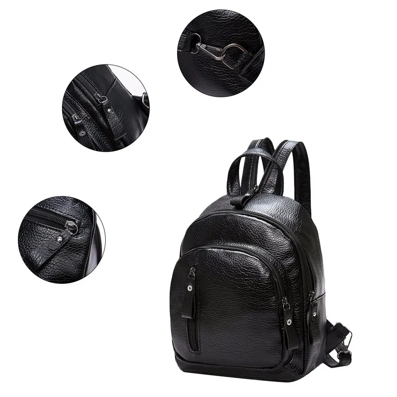 Litthing Small Backpack Women School Backpack Black Backbag Student Back Pack mochila Notebook Backpack Travel Organizer