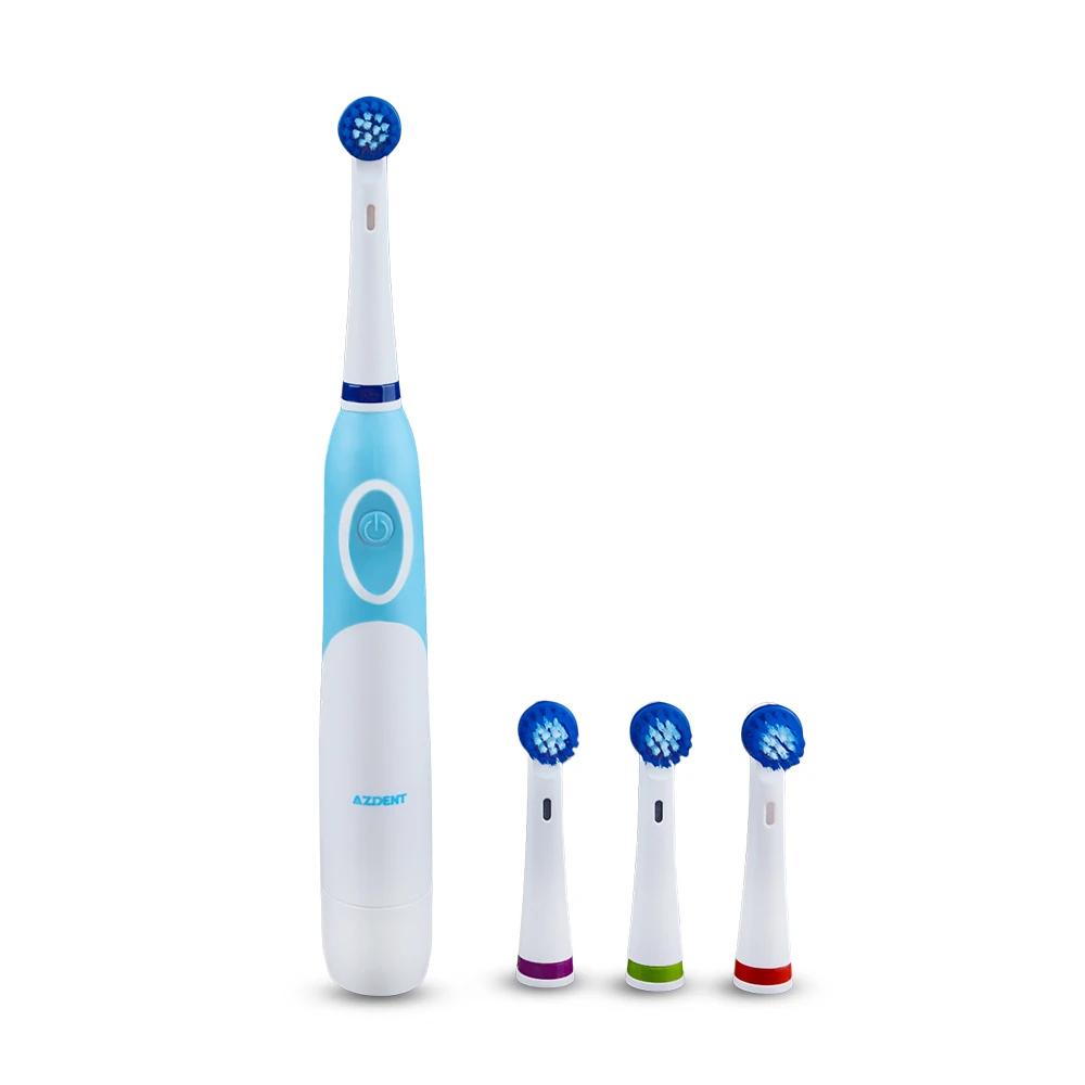 

AZDENT Electric Toothbrush Rotating Non-Rechargeable With 4 Brush Heads Battery Toothbrush Oral Hygiene Tooth Brush