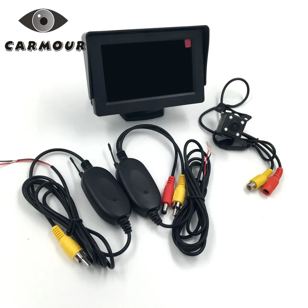 

3 in 1 2.4G Wireless 4 LED Night Vision Reversing Car Rear View Camera + 4.3 inch Car LCD Display Monitor for Parking Assistance
