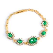 MISANANRYNE Горячая Красивая Золотая цепочка разноцветные Австрийские кристаллы модные ювелирные изделия браслет-цепочка