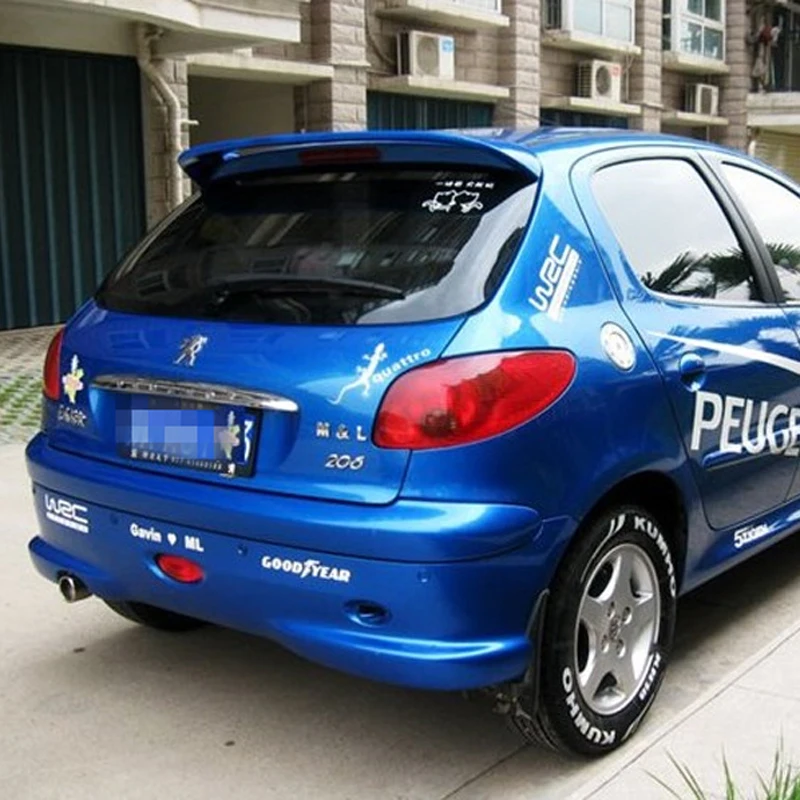 

For Peugeot 206 Spoiler High Quality ABS Material Car Rear Wing Primer Rear Spoiler For Peugeot 206 207 Spoiler