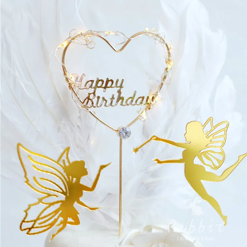 Mutlu Dogum Gunu Peri Elf Kek Topper Cicek Dantel Orgu Sevgililer Gunu Dekorasyon Icin Cocuk Cocuk Kiz Parti Malzemeleri Pisirme Sevimli Hediye Cake Decorating Supplies Aliexpress