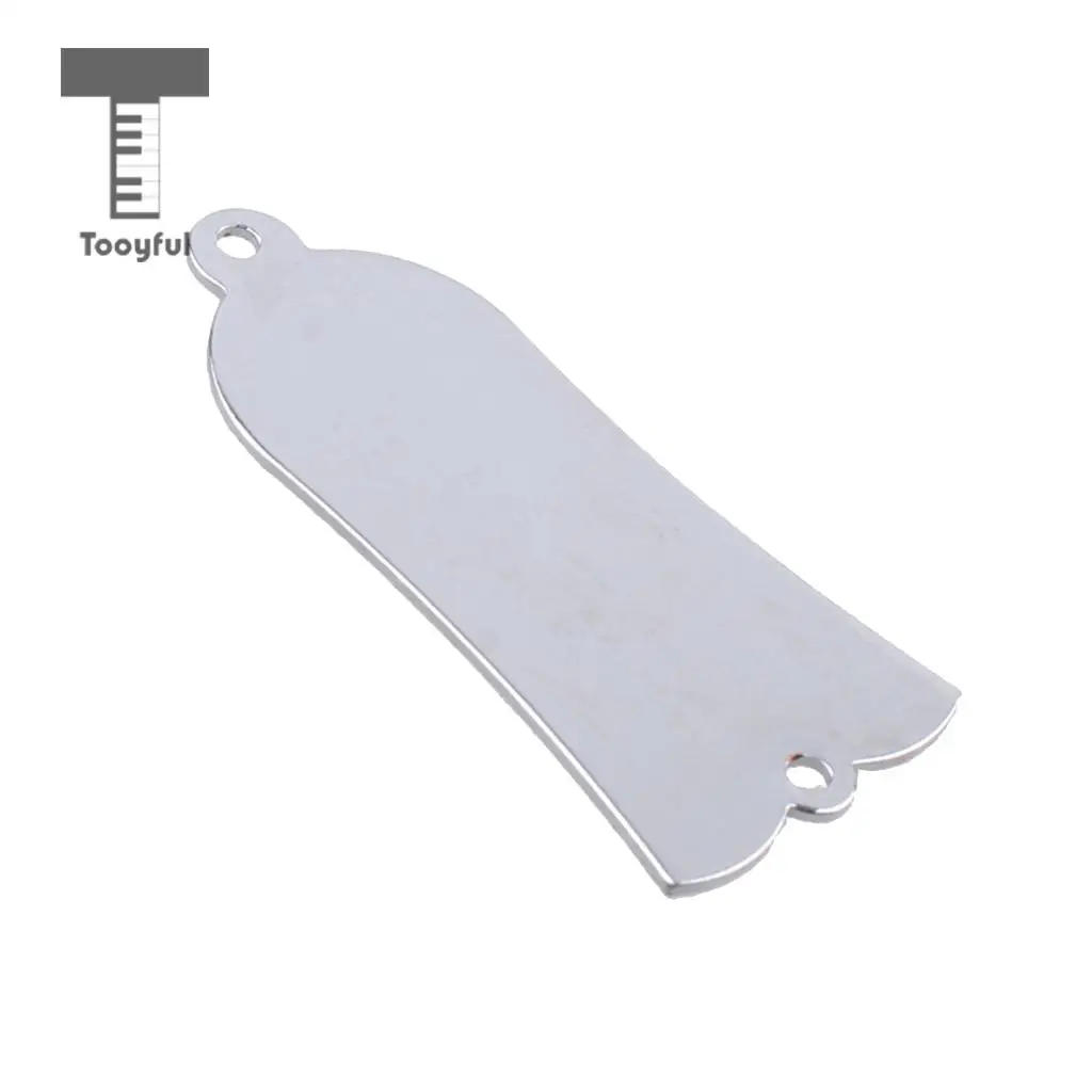 Tooyful Iron Bell-shaped 2 Holes Guitar Bass Replacement Truss Rod Cover Plate with Screws Musical Instrument Parts