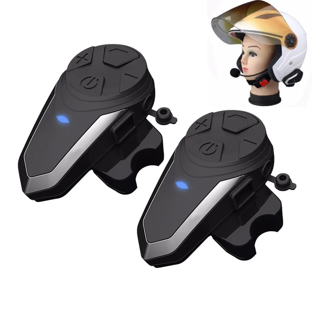 

2PCS BT - S3 1000m Motorcycle Intercom Bluetooth Helmet Headset FM BT Interphone Moto Intercomunicador+Mic for Group Intercom