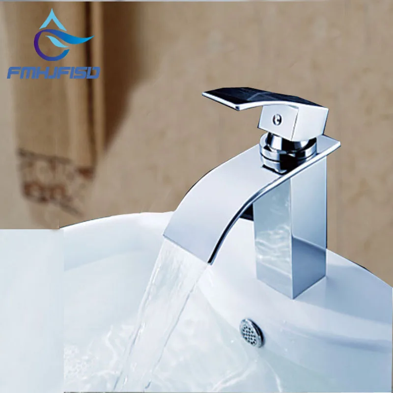 

Free Shipping High Quality Basin Sink Mixer Faucet with Hot Cold Water Taps Chrome Finish