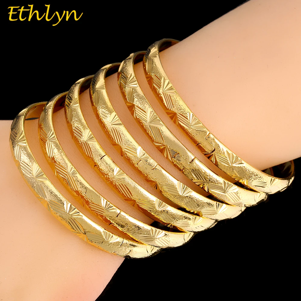 Ethlyn 6 шт./лот праздничный костюм марокканские Позолоченные Открытые Браслеты для