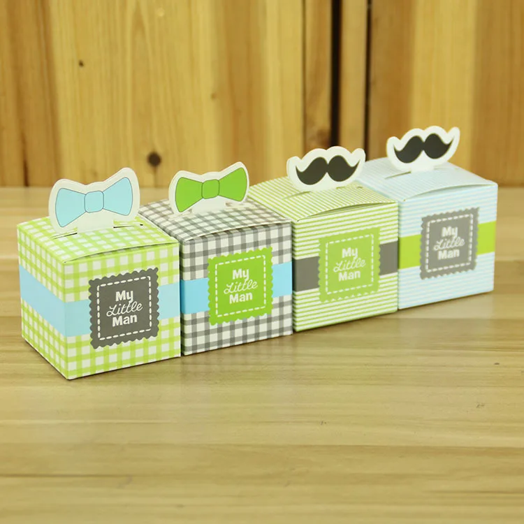 

12pc My little Man Cute Mustache Sail Celebration Birthday Boy Baby Shower Favor Boxes Gift Box Baptism Party Souvenirs