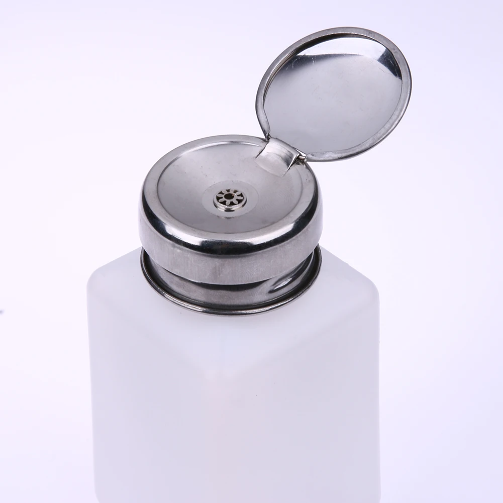 

200ML Empty Pump Liquid Alcohol Press Nail Polish Remover Cleaner Bottle Dispenser Make Up Refillable Container Nail Bottle