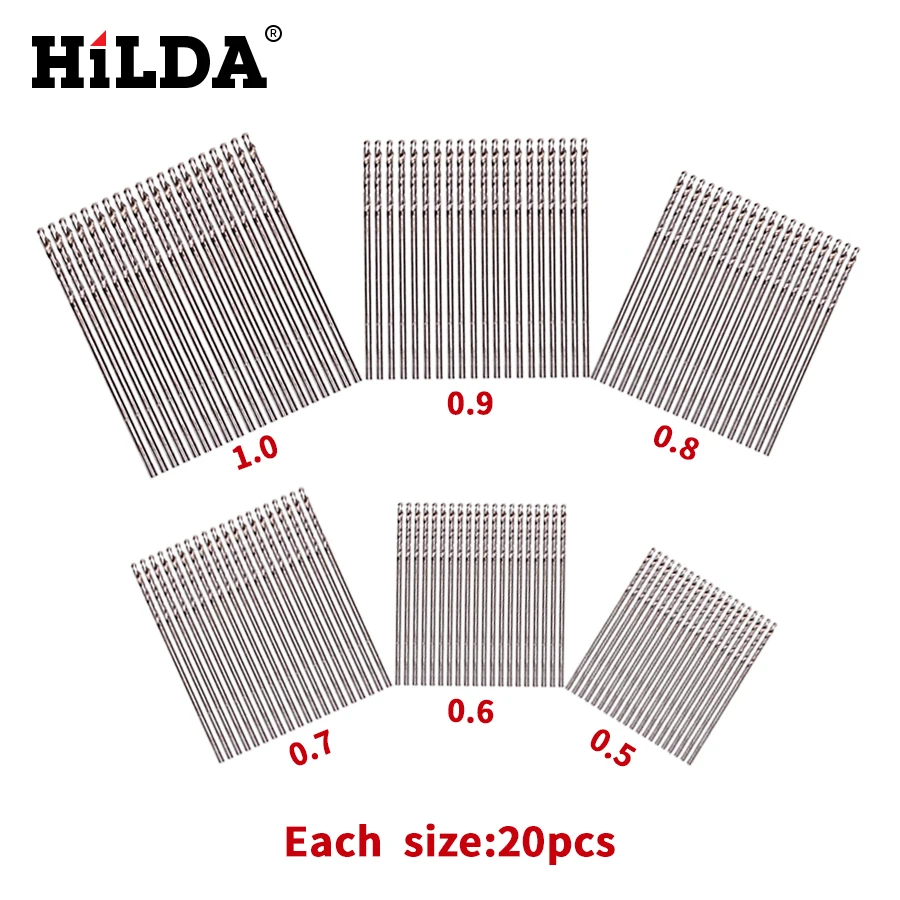

HILDA 120PCS HSS straight shank twist drill walnut vajra bodhi Pearl beads punch tiny little bit 0.5 0.6 0.7 0.8 0.9 1.0 mm
