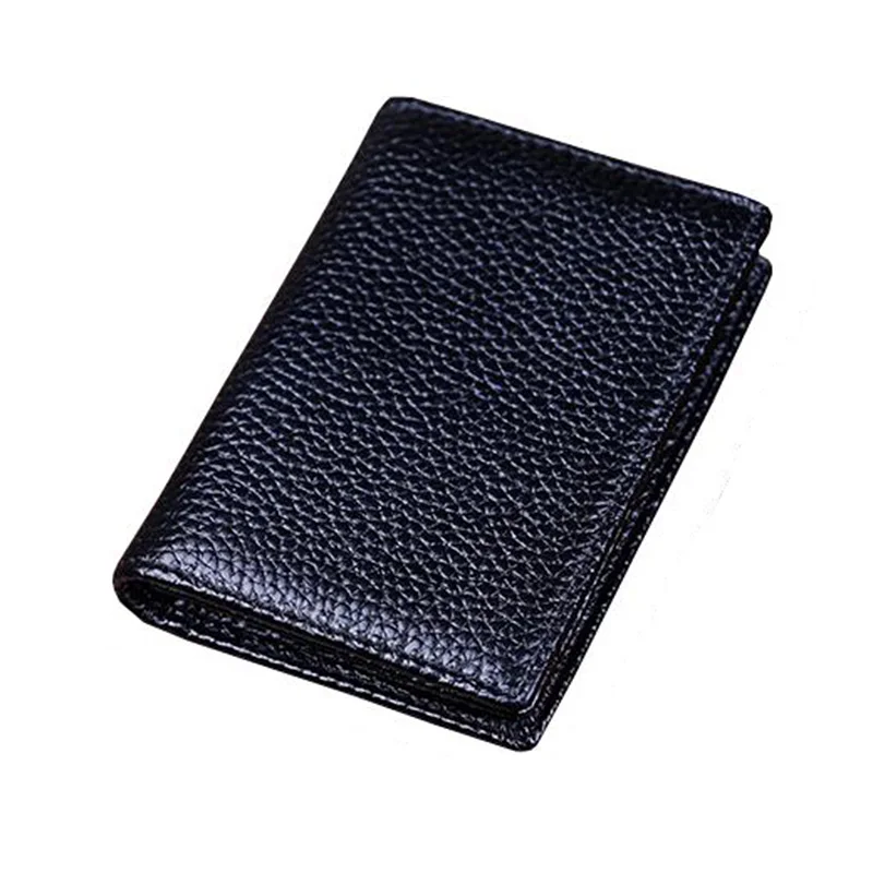 

Real Leather Men Porte Carte Wallet for Credit Cards Bussiness Card Holder Slim Black Elegant Namecard Holder