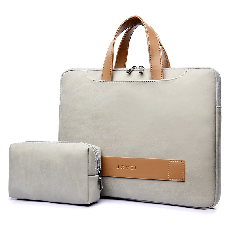 

2019 Women Men Quality PU Leather Laptop Handbag for Macbook Air 13 Dell 13 14 15 15.6 inch Notebook Tote Carrying Case