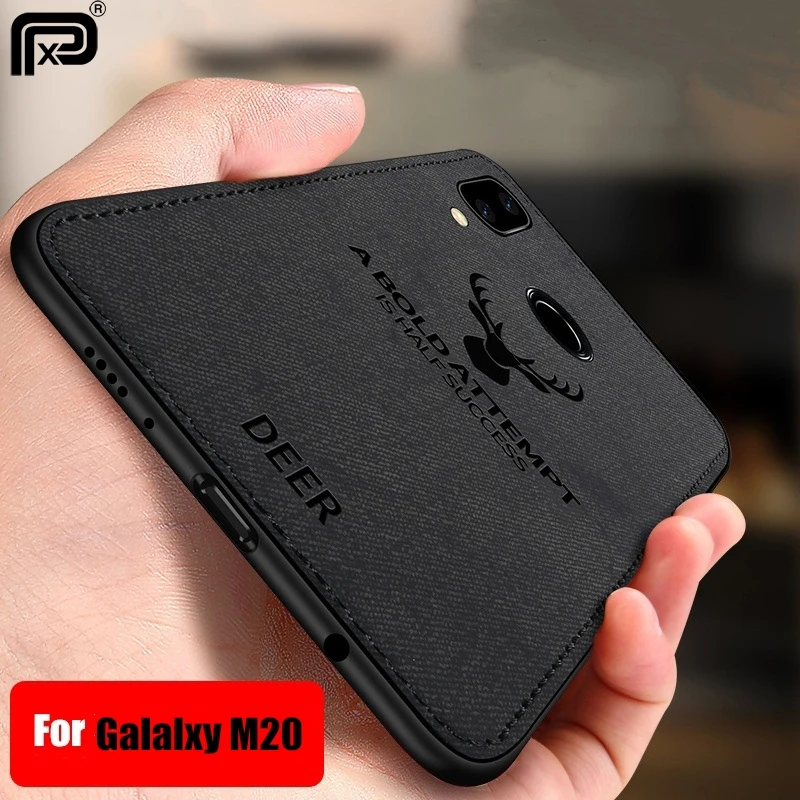 لسامسونج غالاكسي M20 حالة نسيج كلاسيكي ماتي الجلد الصلب الغطاء الخلفي لسامسونج M10 M30 الحيوان منقوشة الهاتف الحالات Fundas