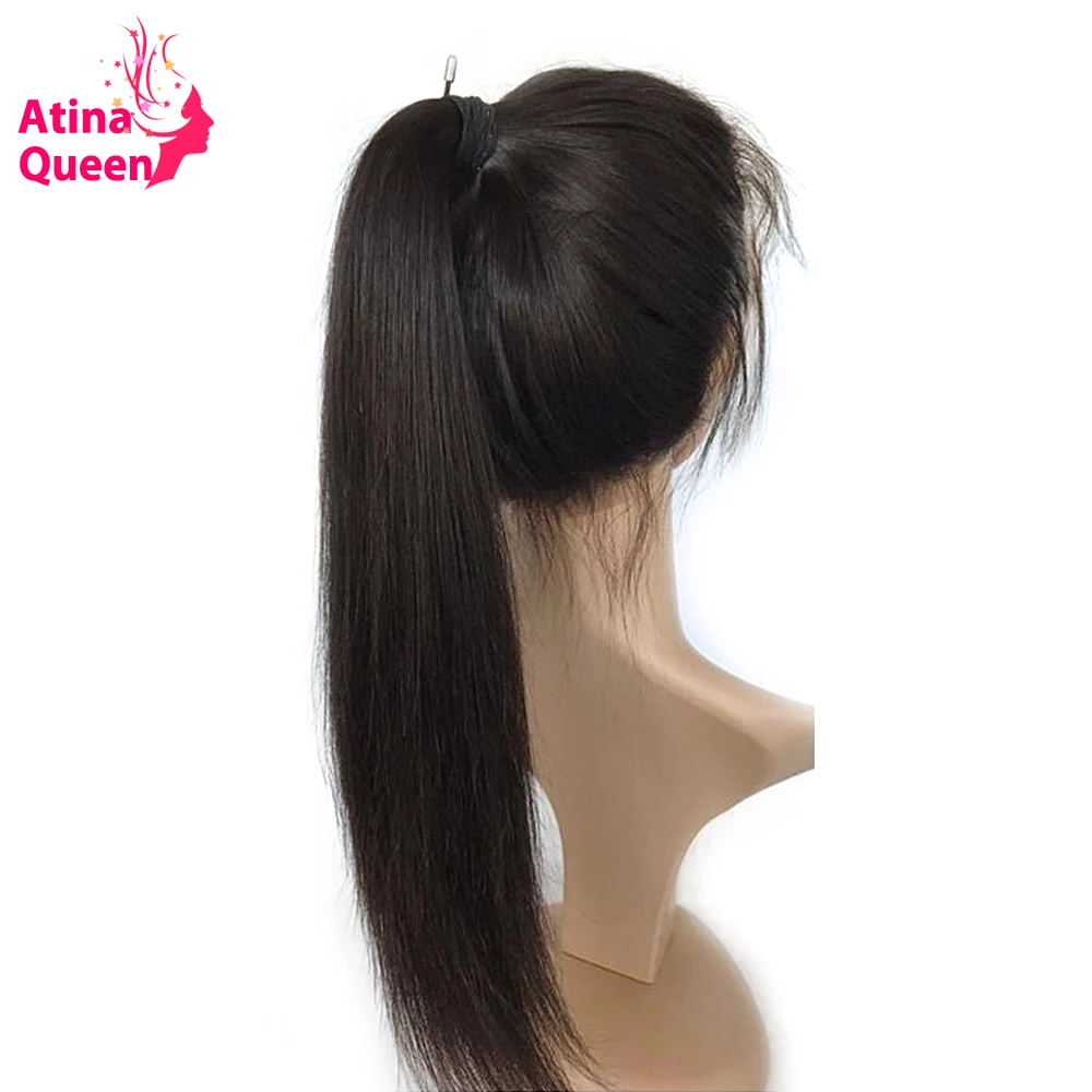 Atina Queen Glueless полный кружево человеческие волосы парики черный для женщин