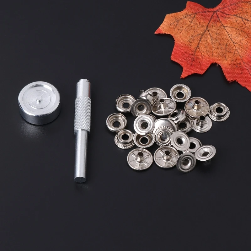 Metal Snap Fastener with 6 Fasteners Kit Press Studs Button Tool Set