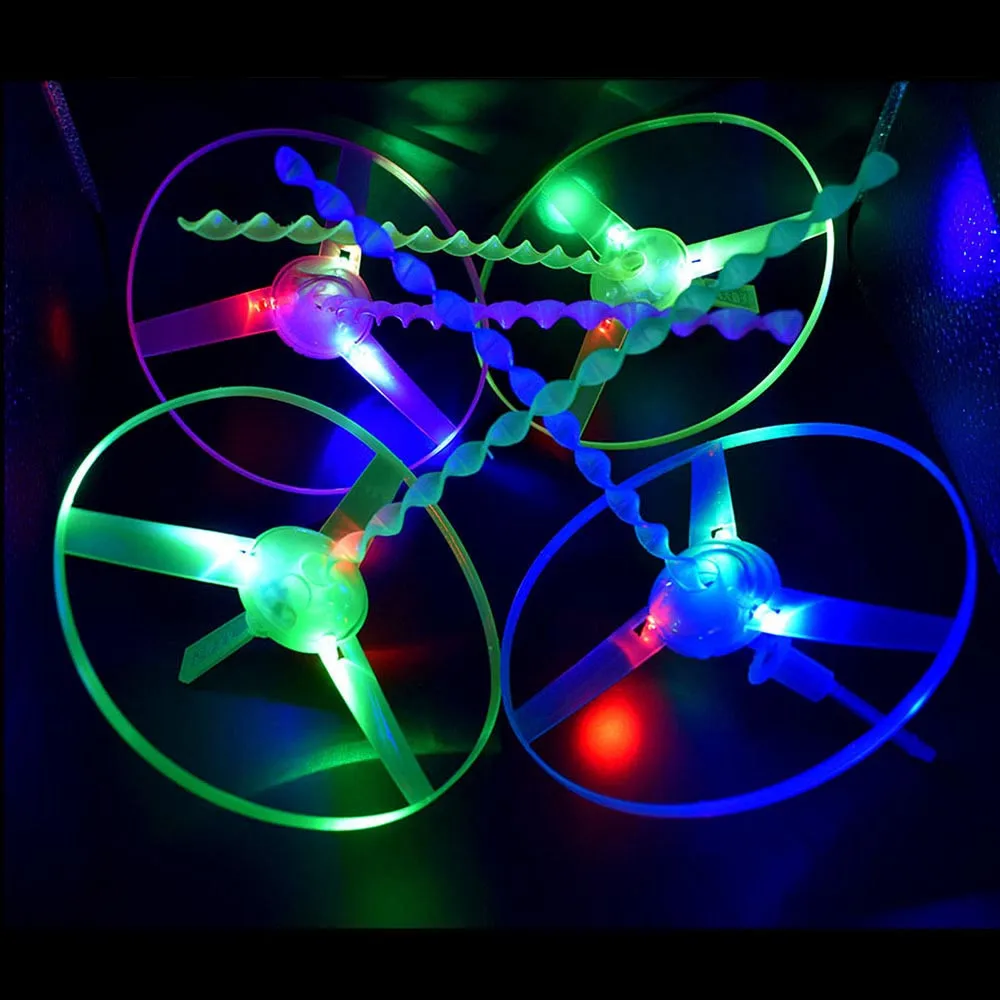 

Kids Toys Light Flash Toys Funny Colorful Pull String UFO LED Light Up Flying Saucer Disc Kids Toy Birthday Gift 2019 Hot Sale