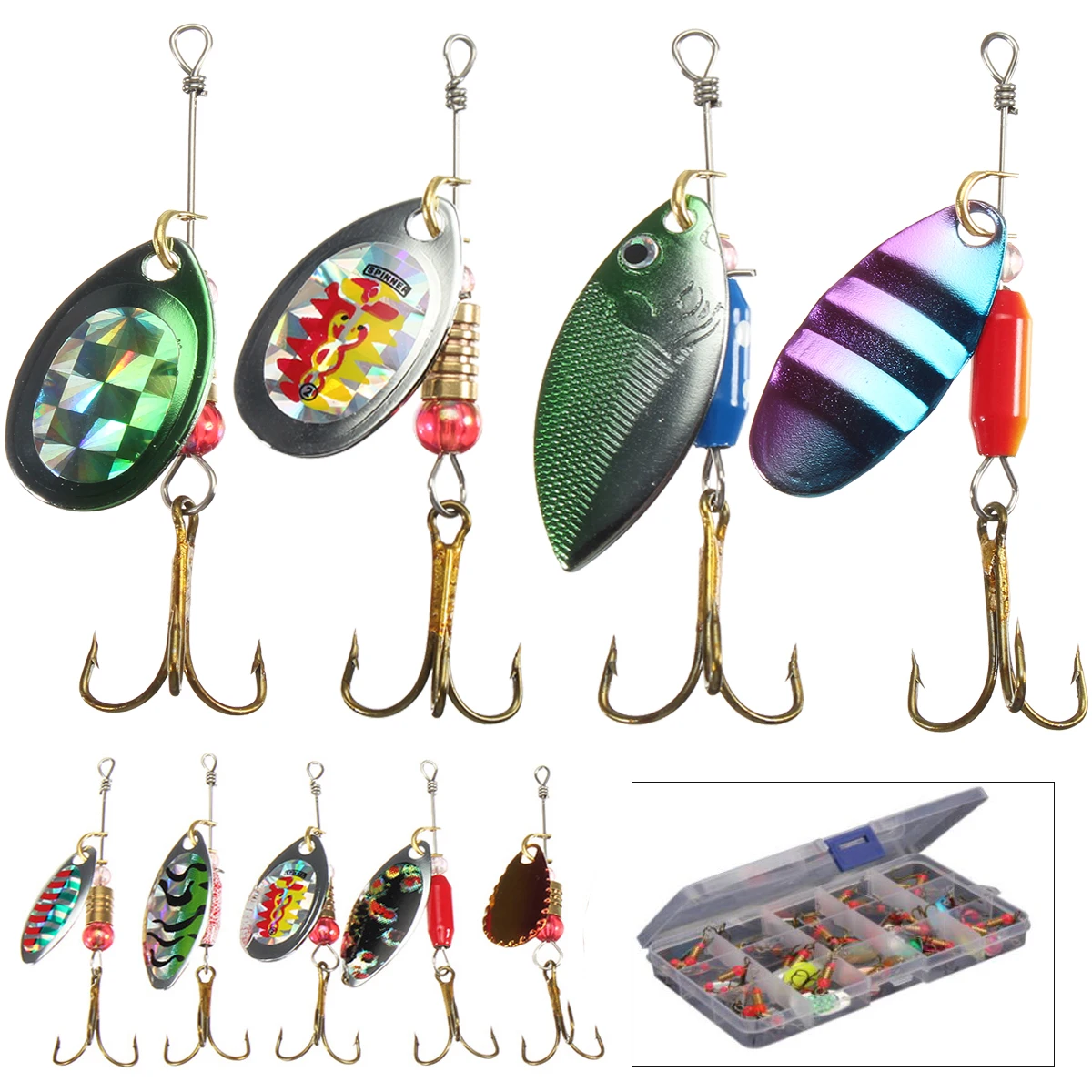 Buy 30pcs Colorful Assorted Fishing Lures Trout Spoon