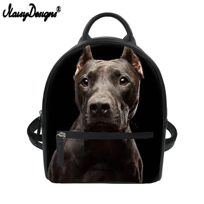 W3133Z4 Noisydesigns, черный рюкзак, 3d, питбульдог, крутой рюкзак на плечо, мини рюкзак из искусственной кожи, женские школьные рюкзаки для собак, Sac a Dos Femme - Цвет: W3133Z4