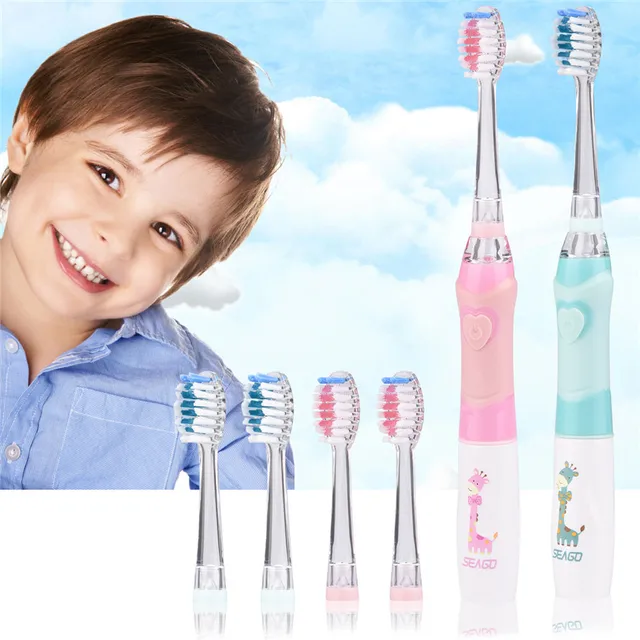 Battery Powered Children's Electric Toothbrush Ultrasonic Whitening