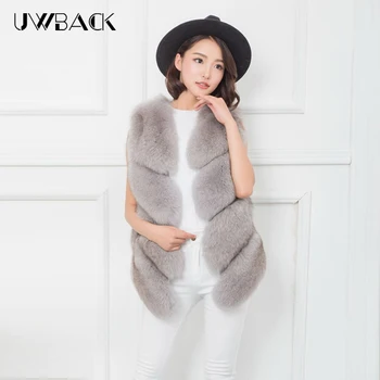 

Uwback Faux Fur Women Jacket Winter Autumn Thick Warm Slim Female Sleeveless Vest V-Neck Covered Button Outwear Coat Plus TB1326